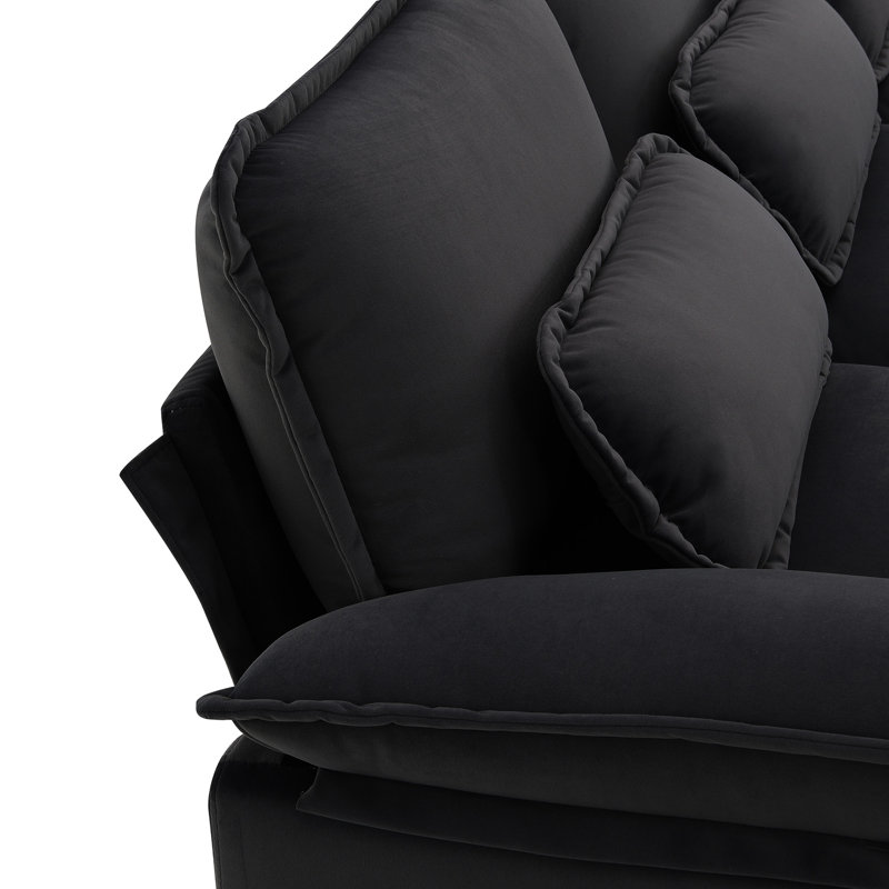 Chaise longue double en velours gris - 1 siège avec coussins lombaires pour un soutien dorsal maximal