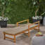 Chaise longue en bois et osier Hampton-663924370