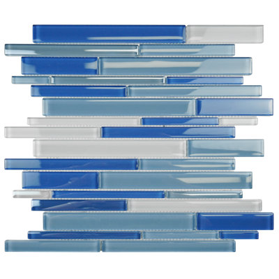 Lyda 12" x 12" Random Sized Glass Linear Mosaic Wall Tile