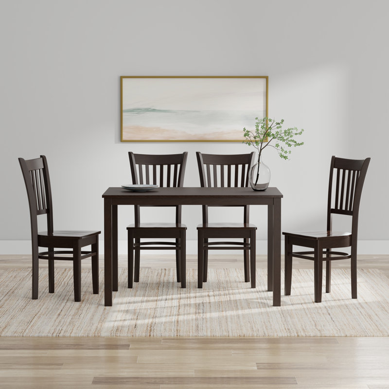 Ensemble repas pour 6 personnes, Noyer foncé, Noyer foncé, Ensemble repas 5 pièces