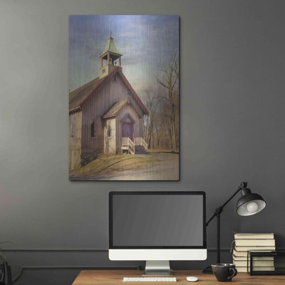 17 «Stories Eckley St. James Church» par Lori Deiter, art mural en métal, 24 po x 36 po