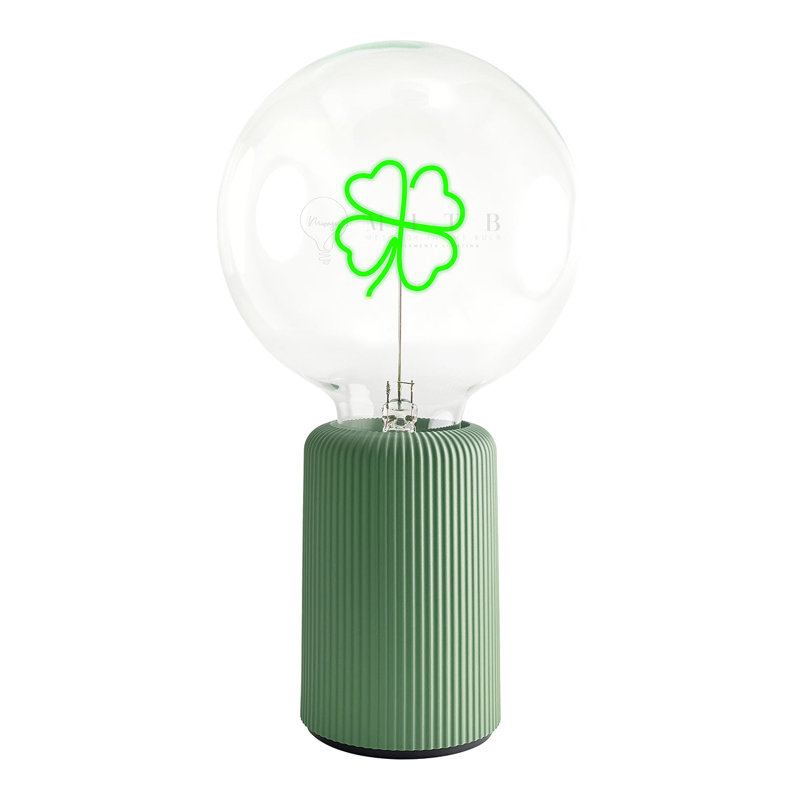 Ampoule CLOVER verte avec base de lampe de table PORTABLE Pop Nomad, H 19 po x l 6,8 po x P 13 po, Vert