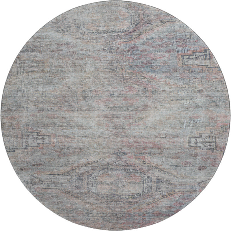 Premium Machine Washable Marasco AMF1631 Global Rug, Round 8'