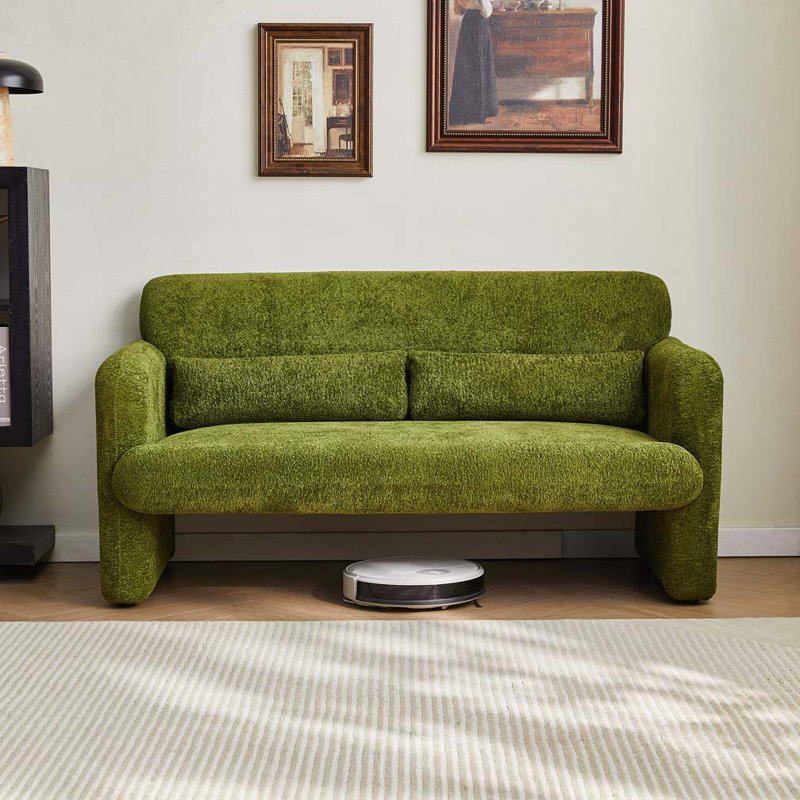 Canapé 59 po en velours avec coussin de soutien, Vert