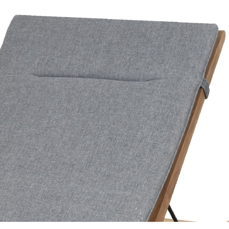 Medrano Outdoor Teak Wood Chaise Lounge , Cushion Included