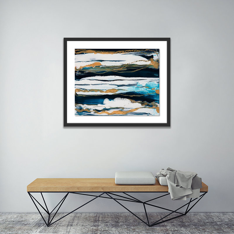 Horizontal Stripes Print by Kim Whiteside, Black, 20" H x 24" W x 1.5" D