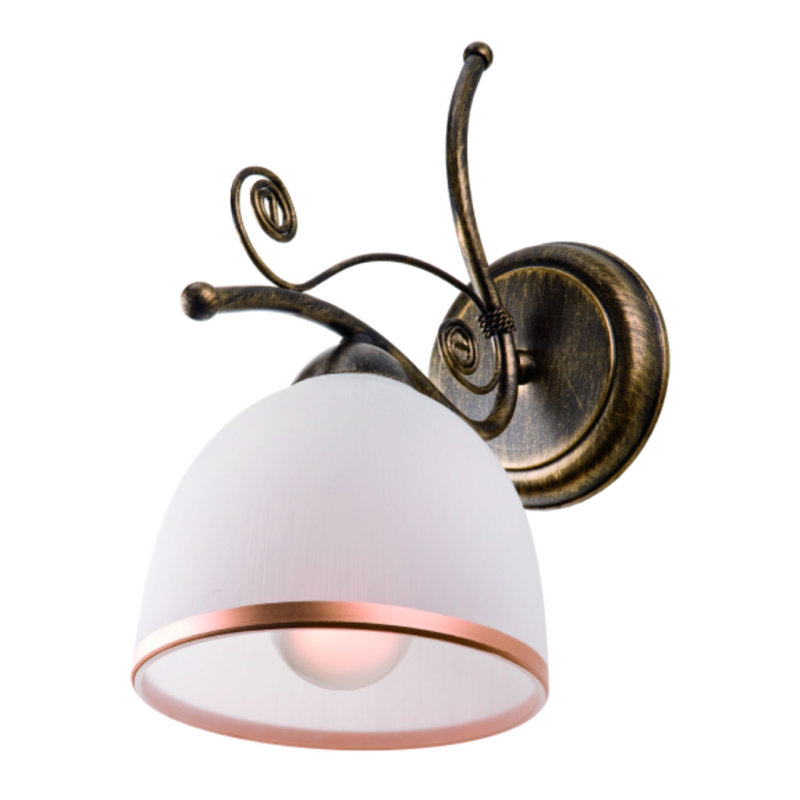 Zaida Steel Armed Sconce, Gold, White/Gold