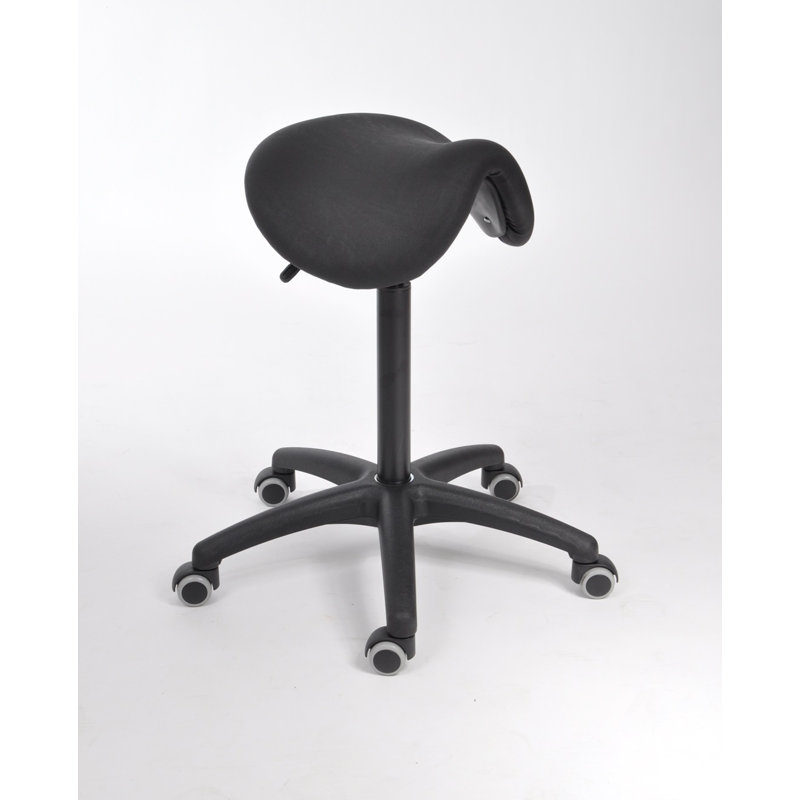 Adjustable Height Ergonomic Stool Wheels, Black