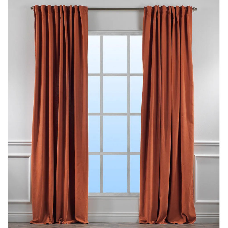 Extra wide x Extra Long Custom Made Decorative Single Panel, 100" W x 288" L, Burnt Orange