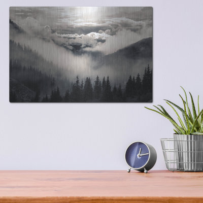 Art mural luxueux en métal «Fog 2» par Decent Exposures, 16 po x 12 po
