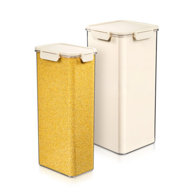 Sorbus 2-Pack Airtight Food Storage Container Set – Stackable Clear Pantry Canisters with Lids for Rice, Beans, Sugar, Snacks, Dry Food & Kitchen Orga