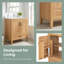 Meuble-lavabo de 30 po en grain de bois naturel avec comptoir en céramique, pieds en bois massif, portes doubles et tiroir inférieur à fermeture en douceur, tablette intérieure réglable, organisateurs de porte pour les petites et les salles de bain d'invités