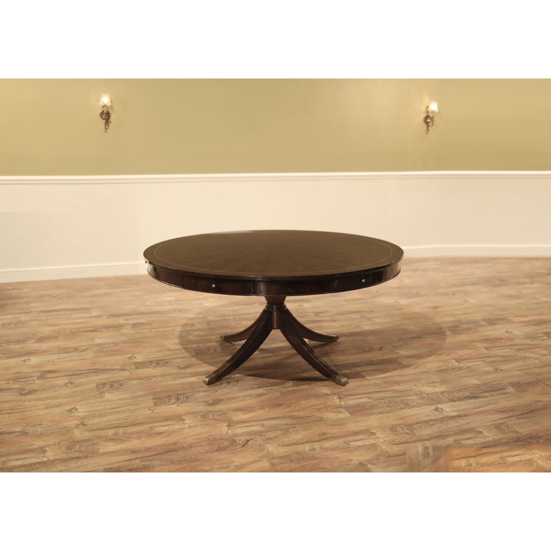 Round Mahogany Wood Dining Table