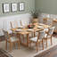 Ensemble de salle à manger 7 pièces rectangulaire avec table extensible, 6 chaises rembourrées à dossier incurvé pour salle à manger-132275904