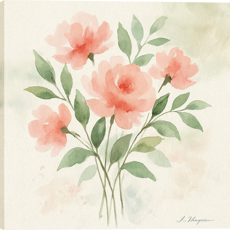 «Coral Bloom Essence», reproduction sur toile tendue, H 30 po x l 30 po
