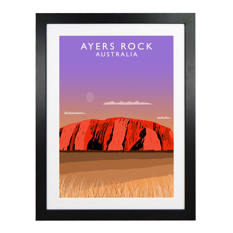 Ayers Rock by Richard O'Neil - Print, 54 cm H x 44 cm W x 2.2 cm D, Black Wood Frame