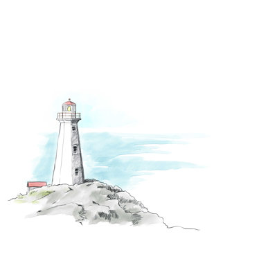 Croquis de phare - reproduction sur toile tendue
