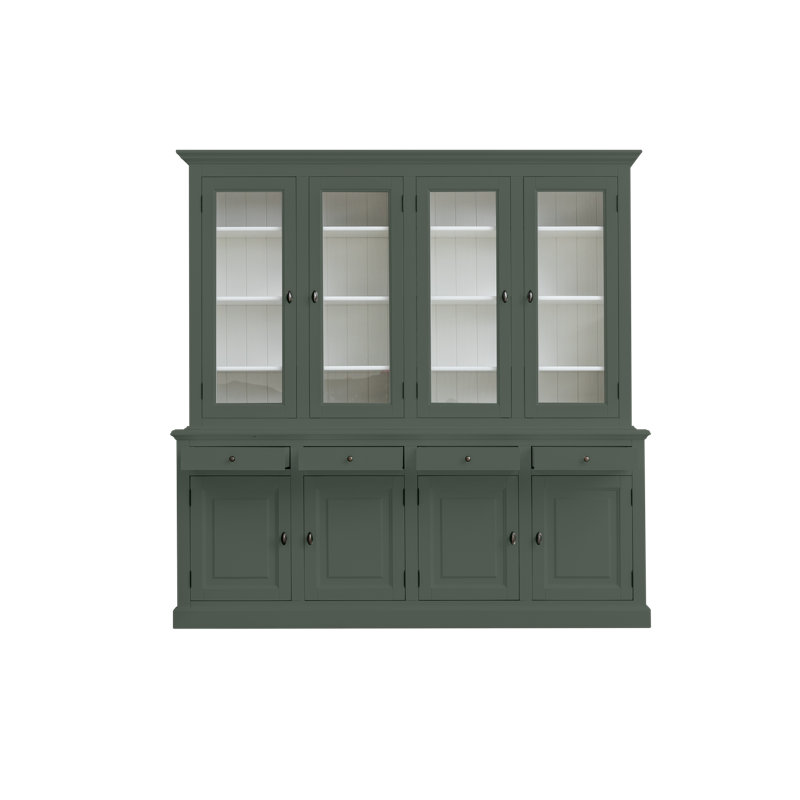 Topeka Display Cabinet, Cement Grey/White