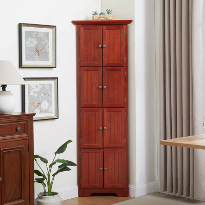4-Tier Corner Kitchen Pantry Storage Cabinet With 8 Doors, Maximizing Space And Organizational Efficiency In Any Room