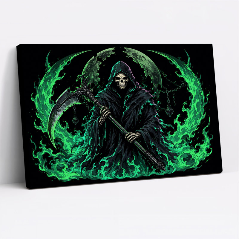 Art mural sur toile, "Grim Reaper", 16"H x 24"W