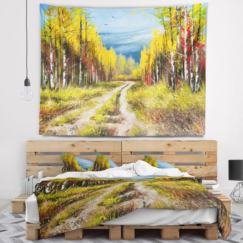 Tapisserie d'automne golden landscape, H 32 po x l 39 po
