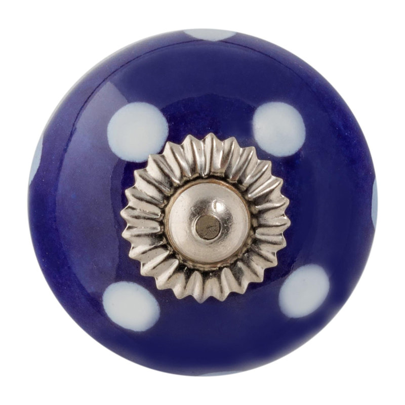 Nicola Spring - Round Ceramic Cabinet Knob, Blue