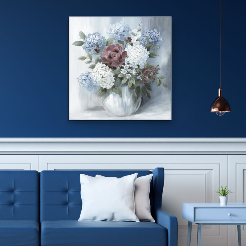 " Hydrangea Arrangement Soft " by Nan, 30" H x 30" W x 1.5" D