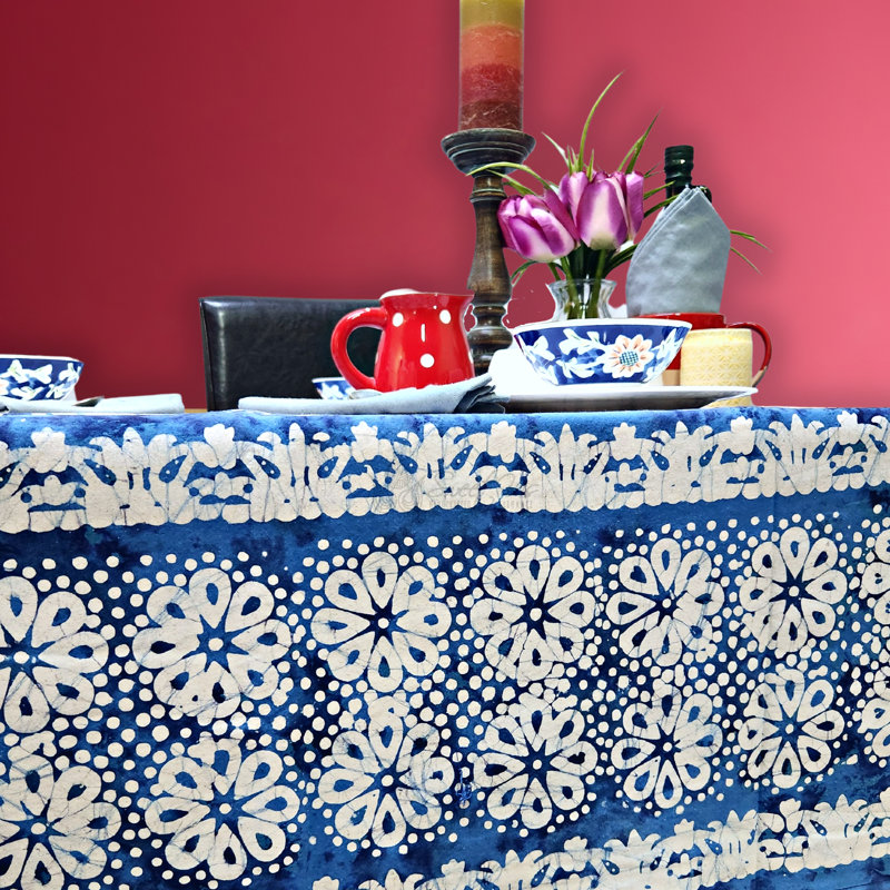 Floral Burst 100% Cotton Tablecloth Collection, 60" x 60"
