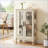 Snow White Vintage Curio Cabinet with Tempered Glass Doors, Lighted Display &amp; Adjustable Shelves | MDF+Glass-1254200544