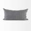 Housse de coussin en lin 14 po x 26 po à chevrons en lin noir et blanc