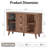 47.2" Modern Multi-Functional Grille Sideboard With 3 Drawers-458871630