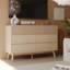 Commode 7 tiroirs couleur bois naturel pour chambre à coucher, commode avec rangement, meuble télé en bois pour le salon avec tiroirs sans tirette-2145081563