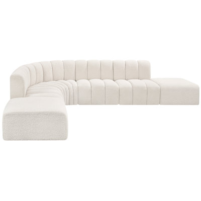 Hrefna Upholstered Curved Sectional with Ottoman Reversible