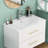 30-Inch White Ceramic Bathroom Sink, Fits 30-Inch Vanity,Pre-Drilled Faucet Hole,Modern Minimalist Design,Durable & Easy to Clean