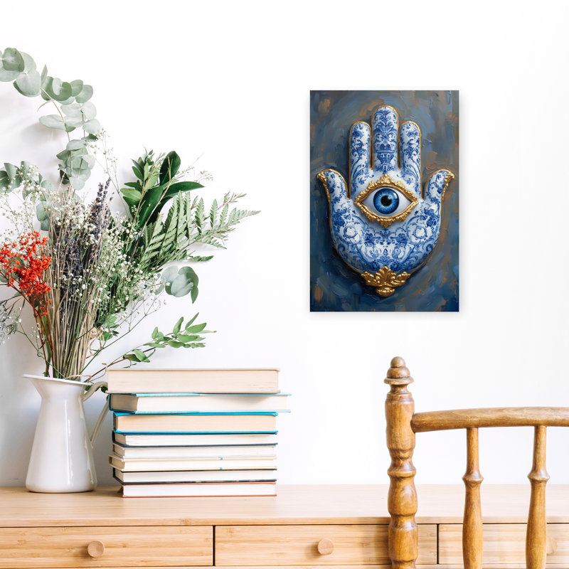 Art mural Hamsa for Protection From Envy, H 18 po x l 12 po