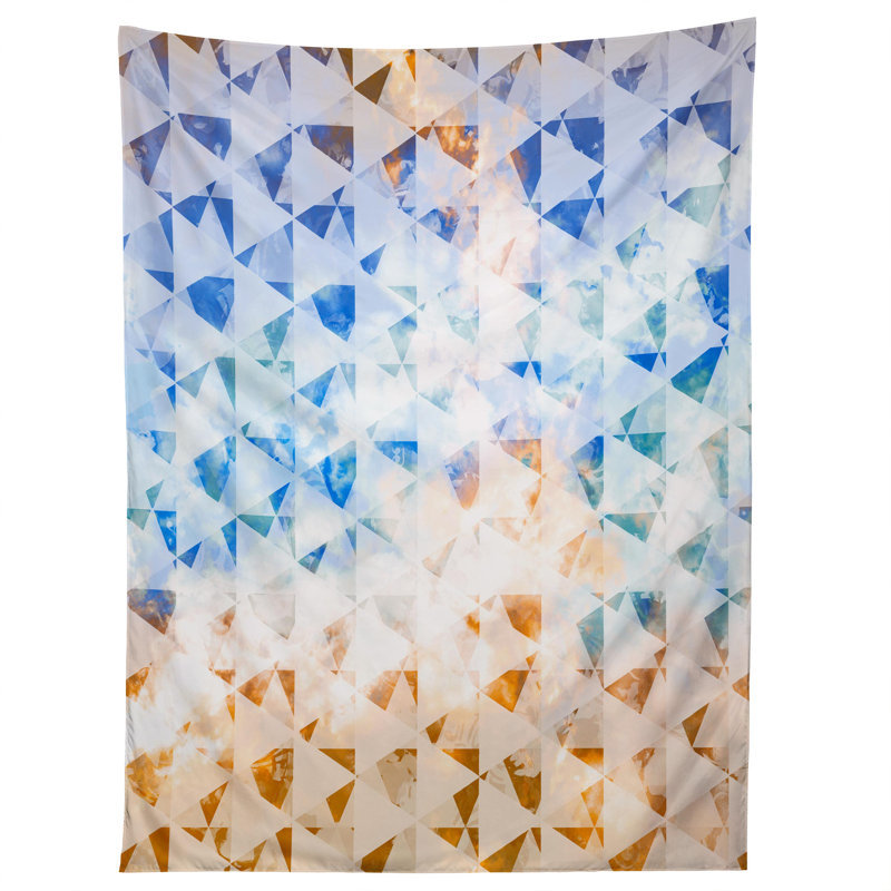 Tapisserie éléphants doré sky par caleb troy
