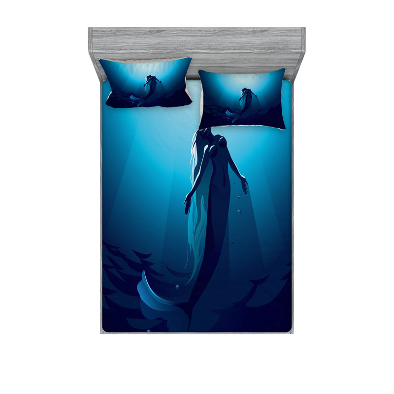 Drap-housse et coussin décoratif Ambesonne, Ensemble de draps pour très grand lit californien