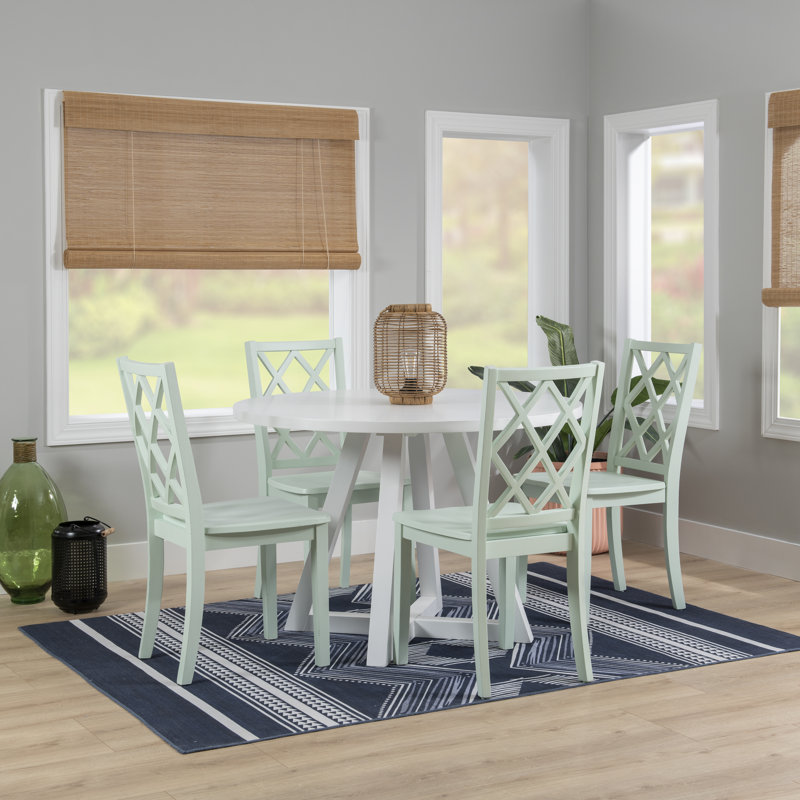 Ariarna 4 - Person Cross Legs Dining Set, Mint