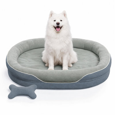 Lit orthopédique pour chien avec mousse à mémoire de forme et canapé avec traversin, housse lavable à la machine, lit pour chien confortable