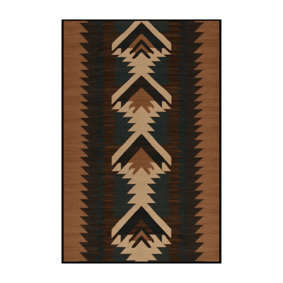 Washable Navajo Chevron Southwestern Area Rug