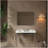 36" Bathroom Console Sink, Wall-Mounted White Ceramic Vanity Basin with 3 Pre-drilled Faucet Holes, Freestanding Stainless Steel Support Legs with Towel Bar, No Faucet, Chrome Color-1245746131