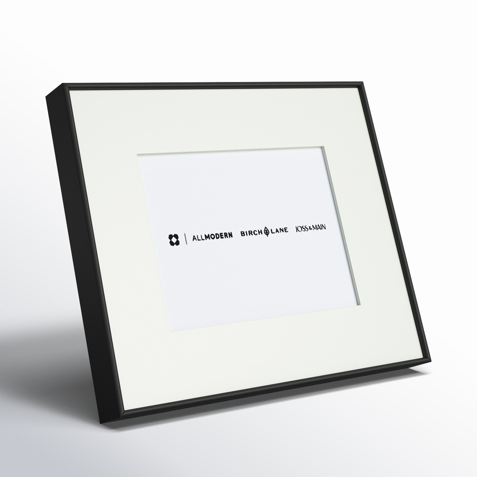 Feronia Metal Picture Frame with Mat, Black, 7" x 5"