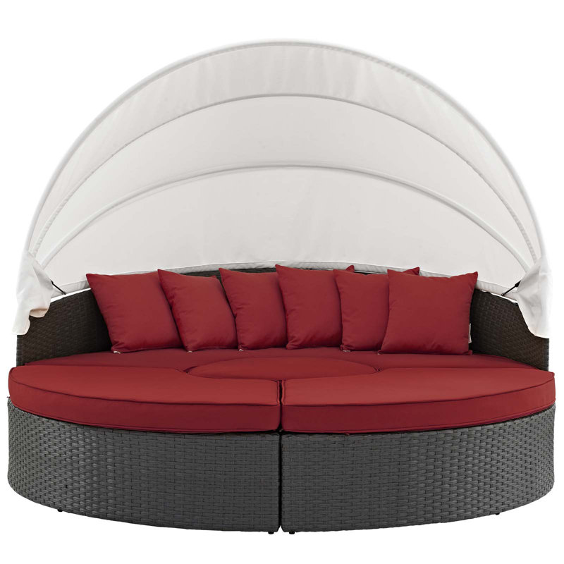 Lit de jour Sunbrella Modway, Toile toile rouge Sunbrella® Jockey