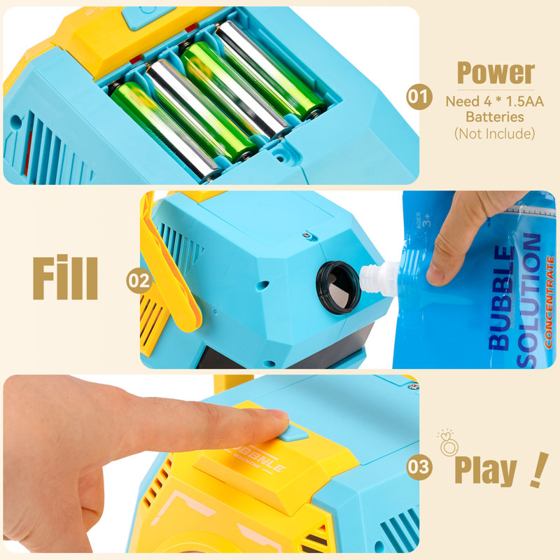 Bubble Party Machine Includes Lights Bubble Concentrate, Blue