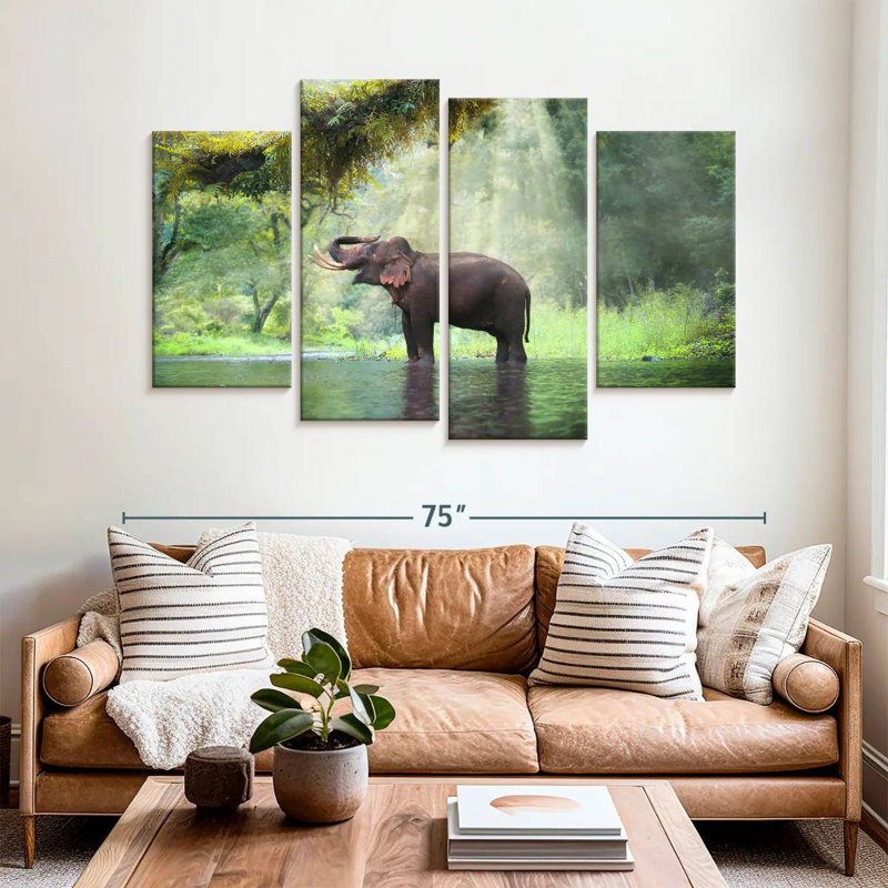 Brampt Elephant In The Forest, 42" H x 68" W