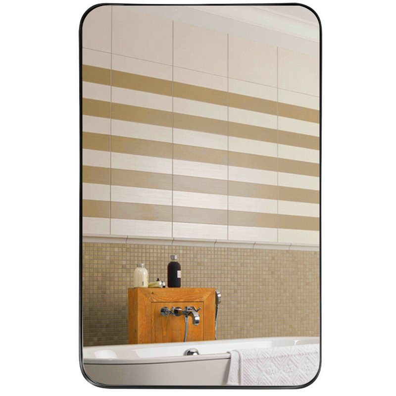 Koepke Metal Rectangle Mirror, Black