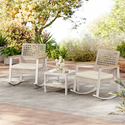 3 pcs Patio Rocking Set