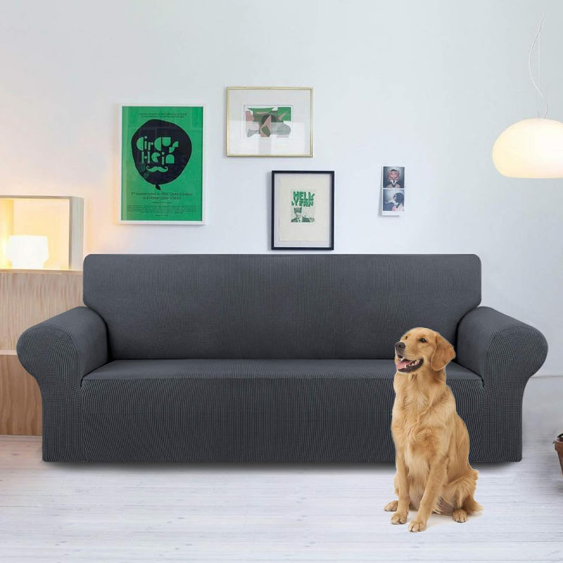Housse extensible pour causeuse extensible, housses de canapé pour 2 canapés (55 po à 79 po) Canapé protecteur de meuble avec fond élastique pour enfant, chien. Jacquard à petits carreaux