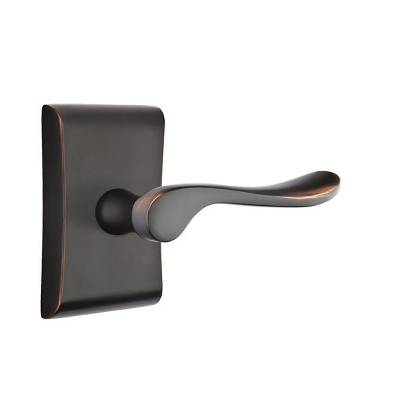 Poignée de porte avec rosette Lucerne, Bronze huilé, Droite