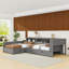 Platform Bed with Trundle, Drawer, Built-In Storage Shelves and Charging Station-2002463964